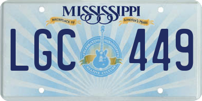 MS license plate LGC449