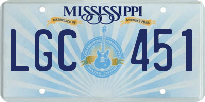 MS license plate LGC451