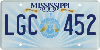 MS license plate LGC452