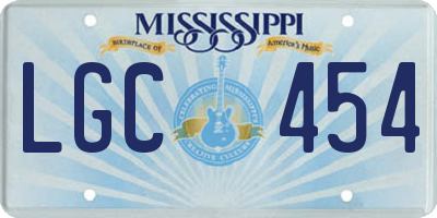 MS license plate LGC454