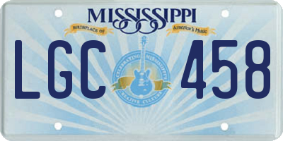 MS license plate LGC458