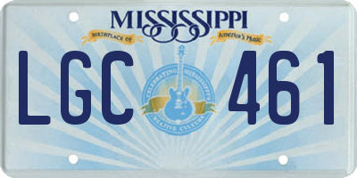 MS license plate LGC461