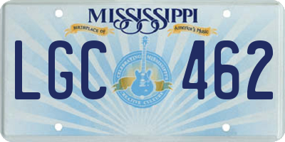 MS license plate LGC462