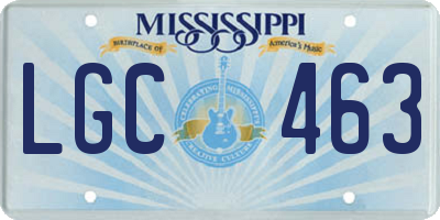 MS license plate LGC463