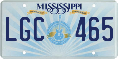 MS license plate LGC465