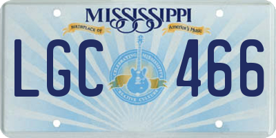 MS license plate LGC466