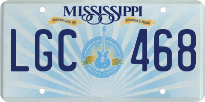 MS license plate LGC468
