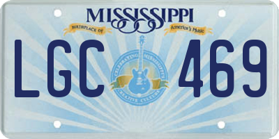 MS license plate LGC469