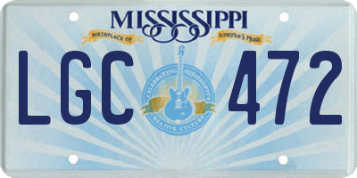 MS license plate LGC472