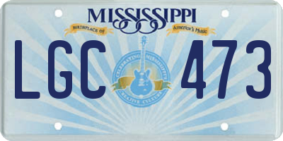 MS license plate LGC473
