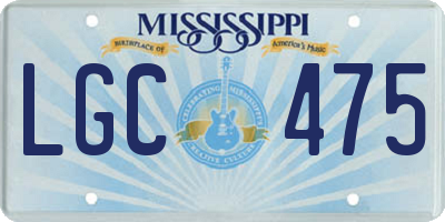 MS license plate LGC475