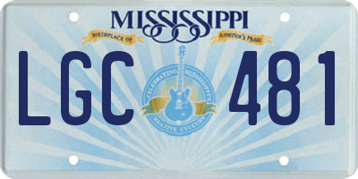 MS license plate LGC481