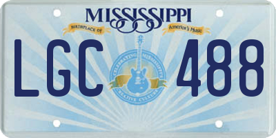 MS license plate LGC488