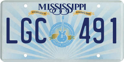 MS license plate LGC491