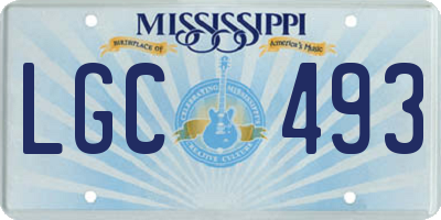 MS license plate LGC493