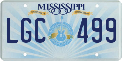 MS license plate LGC499