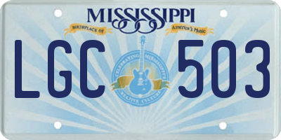 MS license plate LGC503