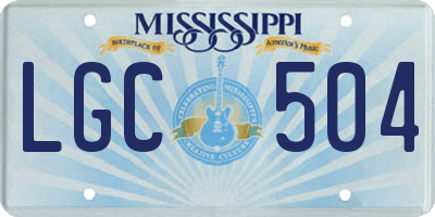 MS license plate LGC504