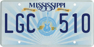 MS license plate LGC510