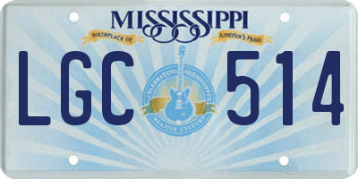 MS license plate LGC514