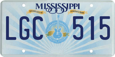 MS license plate LGC515