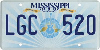 MS license plate LGC520