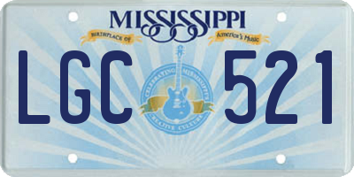 MS license plate LGC521
