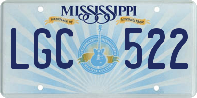 MS license plate LGC522
