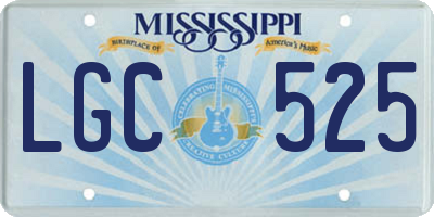 MS license plate LGC525