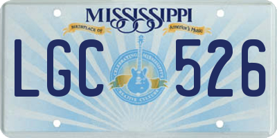 MS license plate LGC526