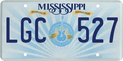 MS license plate LGC527