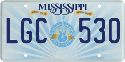 MS license plate LGC530