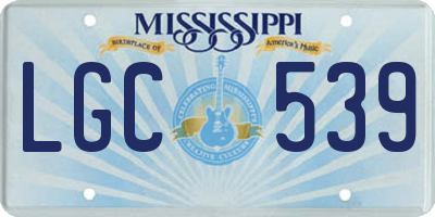 MS license plate LGC539