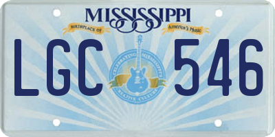 MS license plate LGC546