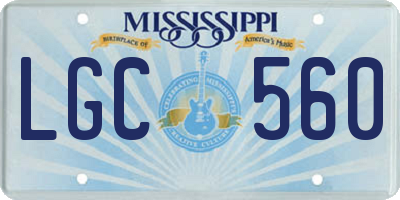 MS license plate LGC560