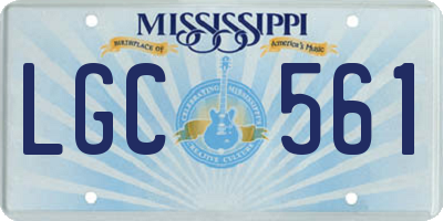 MS license plate LGC561