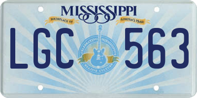 MS license plate LGC563