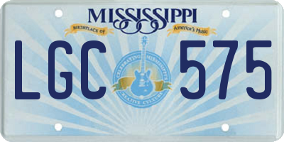 MS license plate LGC575