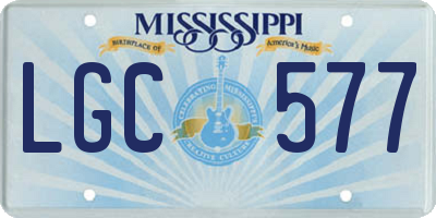 MS license plate LGC577