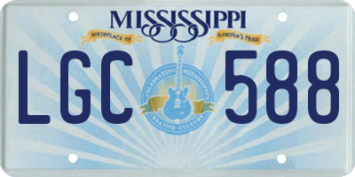 MS license plate LGC588