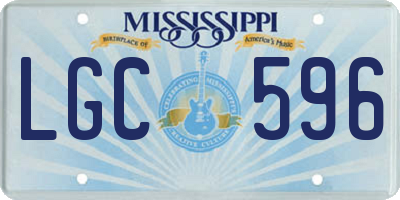 MS license plate LGC596