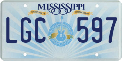 MS license plate LGC597