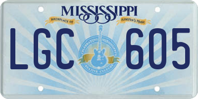 MS license plate LGC605
