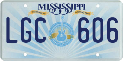 MS license plate LGC606
