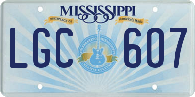 MS license plate LGC607