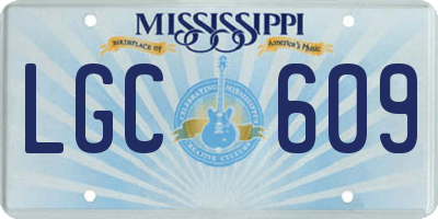 MS license plate LGC609