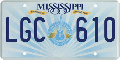 MS license plate LGC610