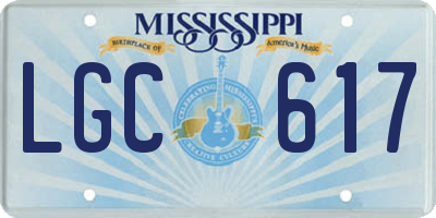 MS license plate LGC617