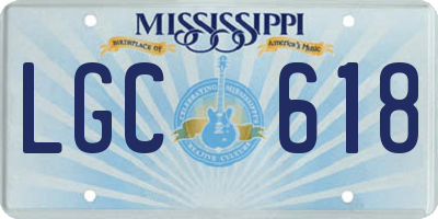 MS license plate LGC618