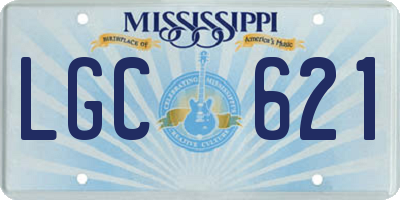 MS license plate LGC621